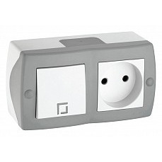 Блок с розеткой и выключателем mono electric octans ip20 104-020001-185